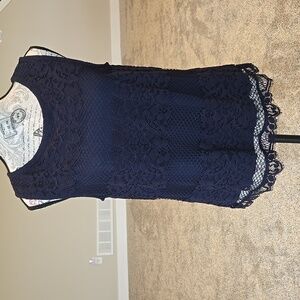 Loft Navy Lace Tank Top NWT size small
